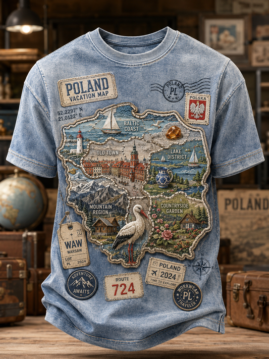 Męski polski koszulka na wakacje z krótkim rękawem