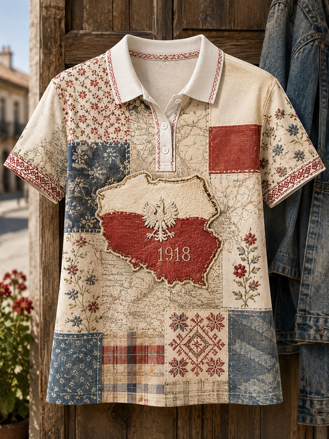 Damski t-shirt polo z okazji Święta Niepodległości Polski