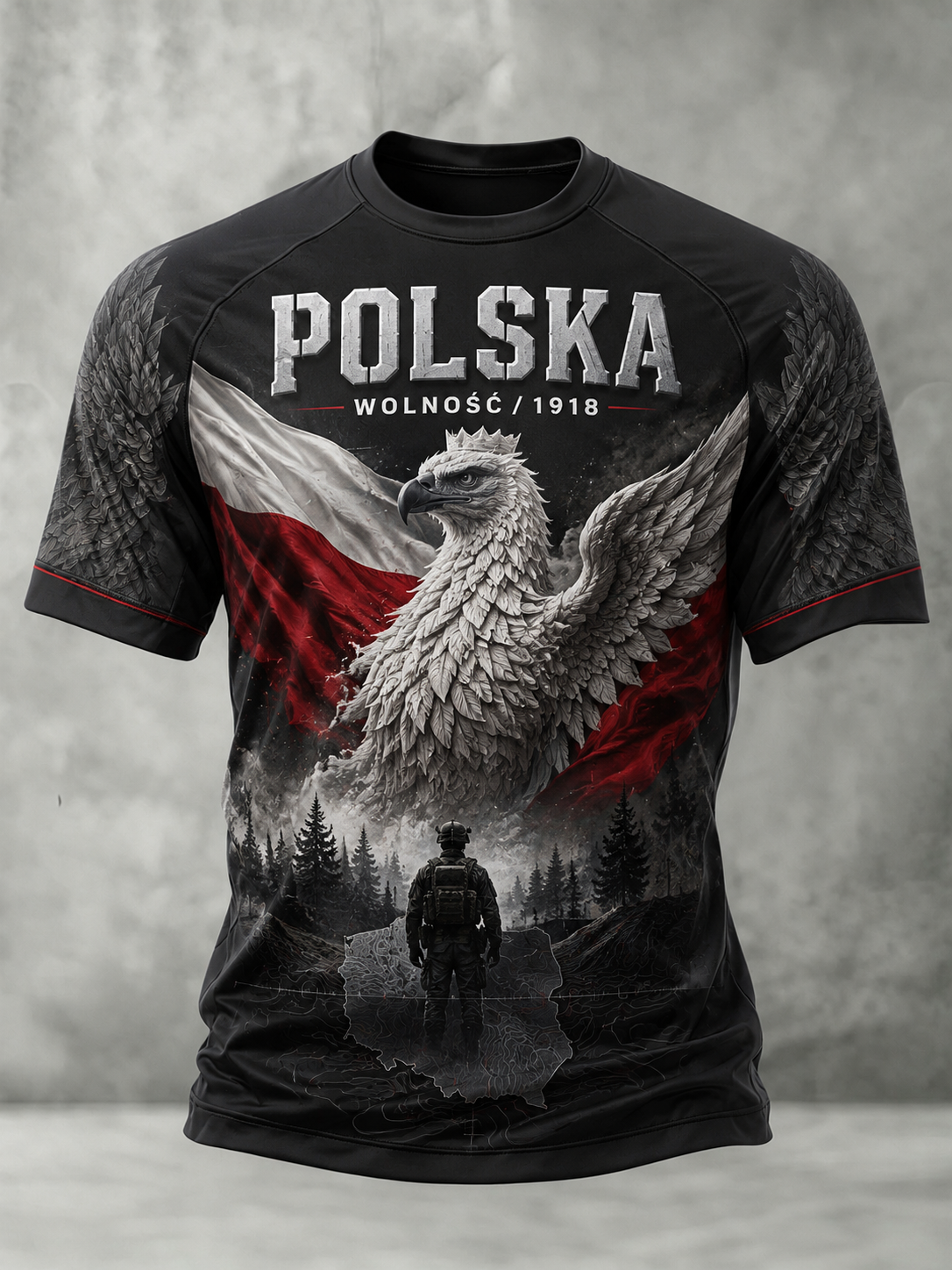 Męski t-shirt wojskowy polskich sił zbrojnych z krótkim rękawem