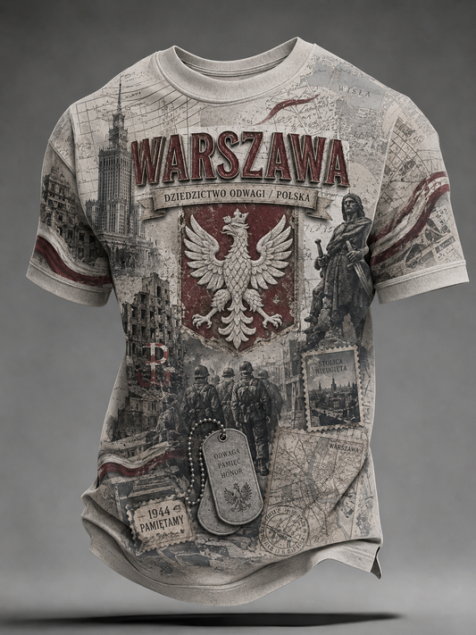 Męski t-shirt wojskowy polskich sił zbrojnych z krótkim rękawem