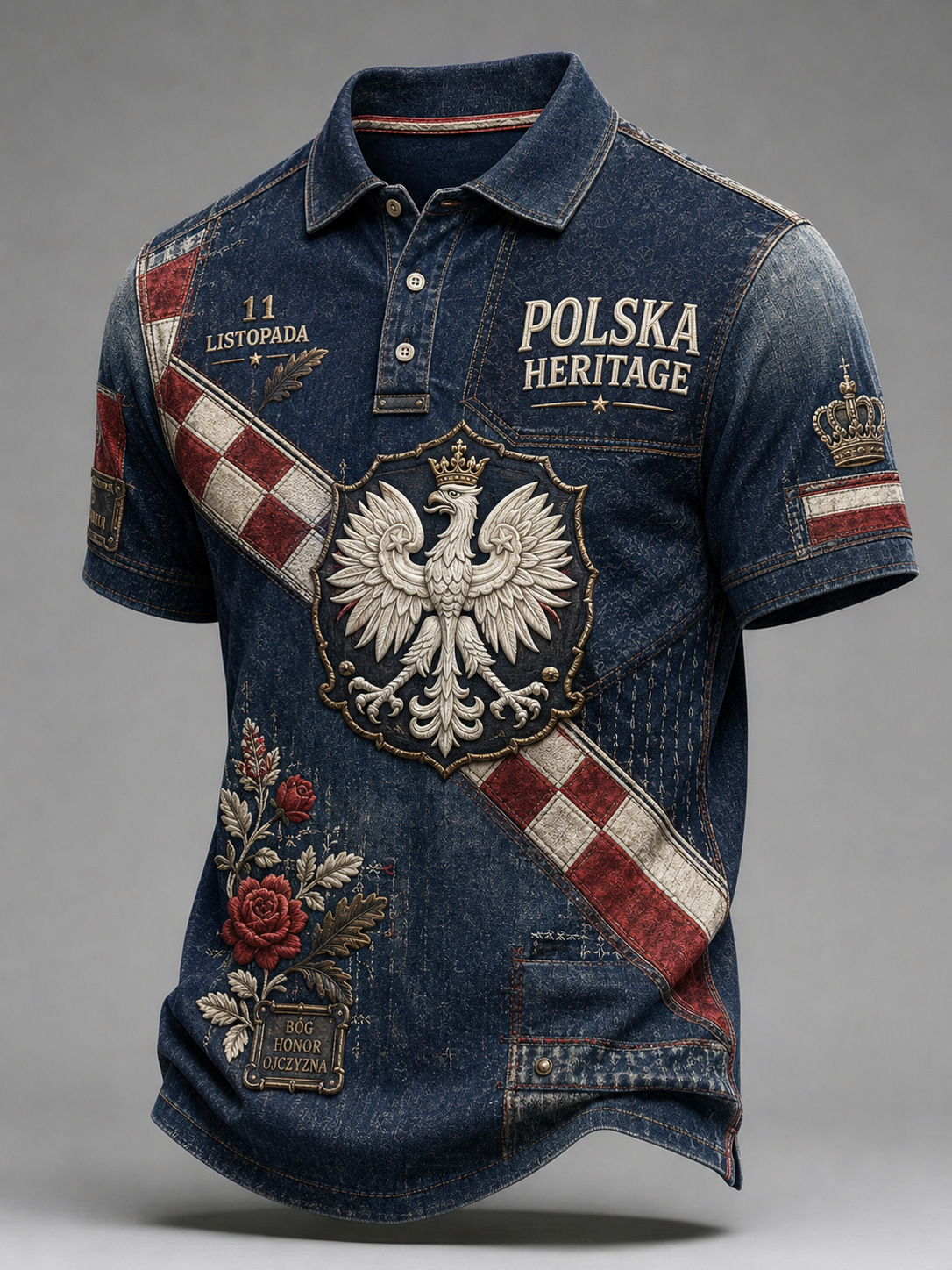 Męski T-shirt z krótkim rękawem z okazji Dnia Niepodległości Polski