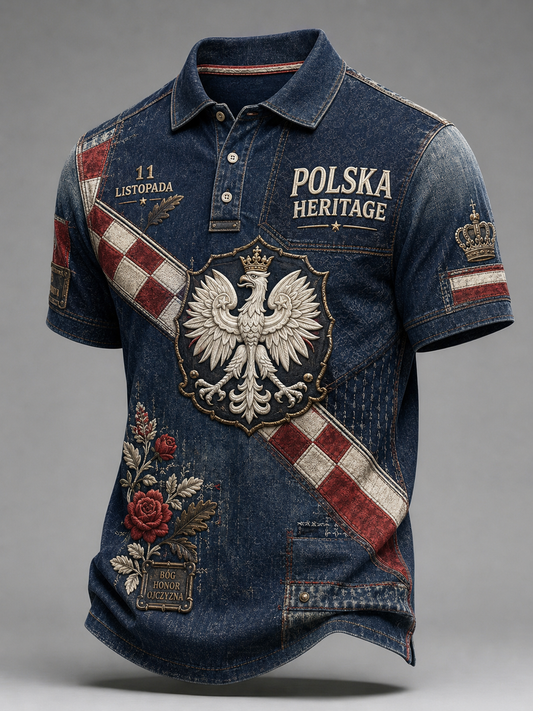 Męski T-shirt z krótkim rękawem z okazji Dnia Niepodległości Polski
