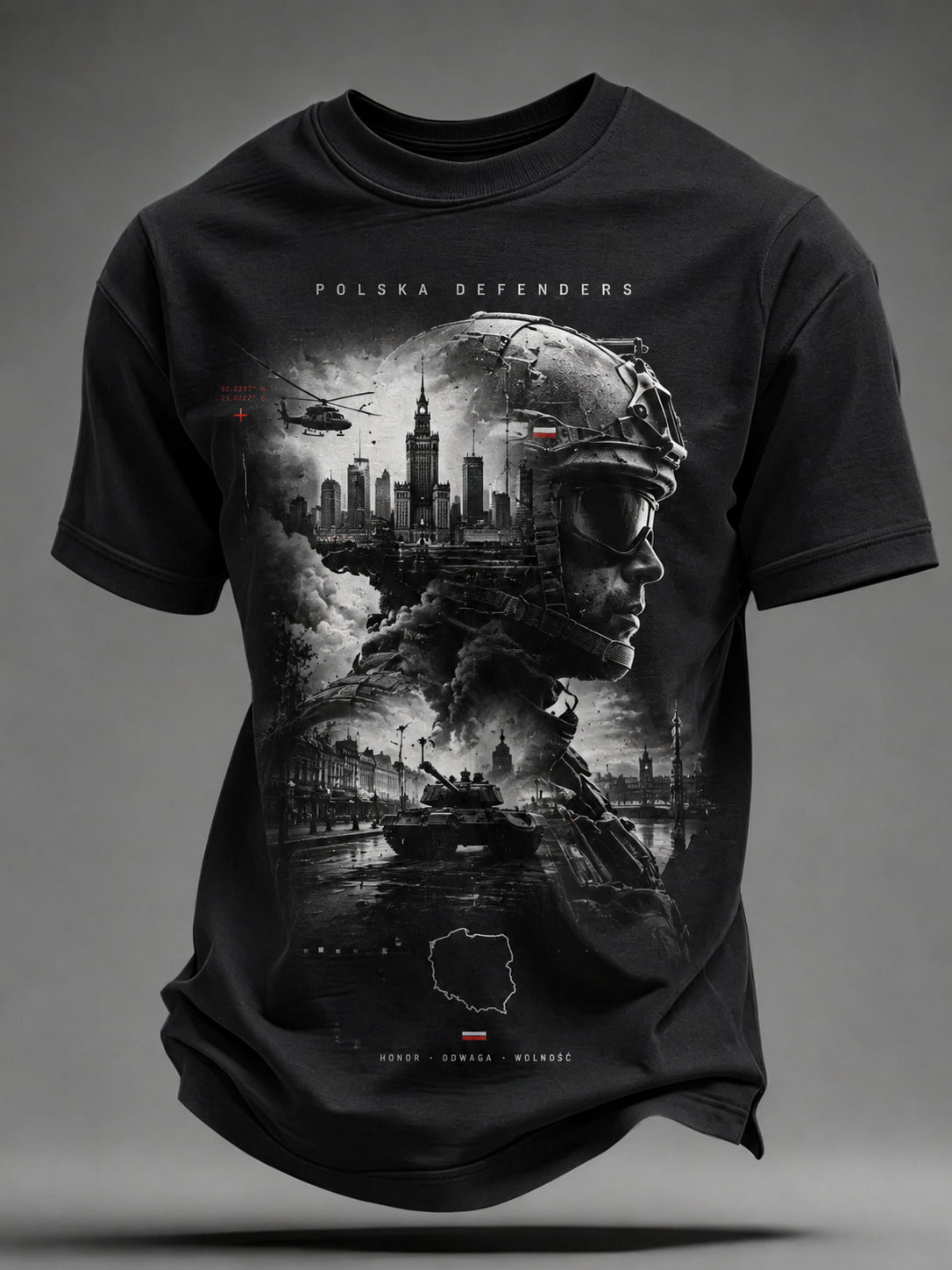 Męski t-shirt wojskowy polskich sił zbrojnych z krótkim rękawem