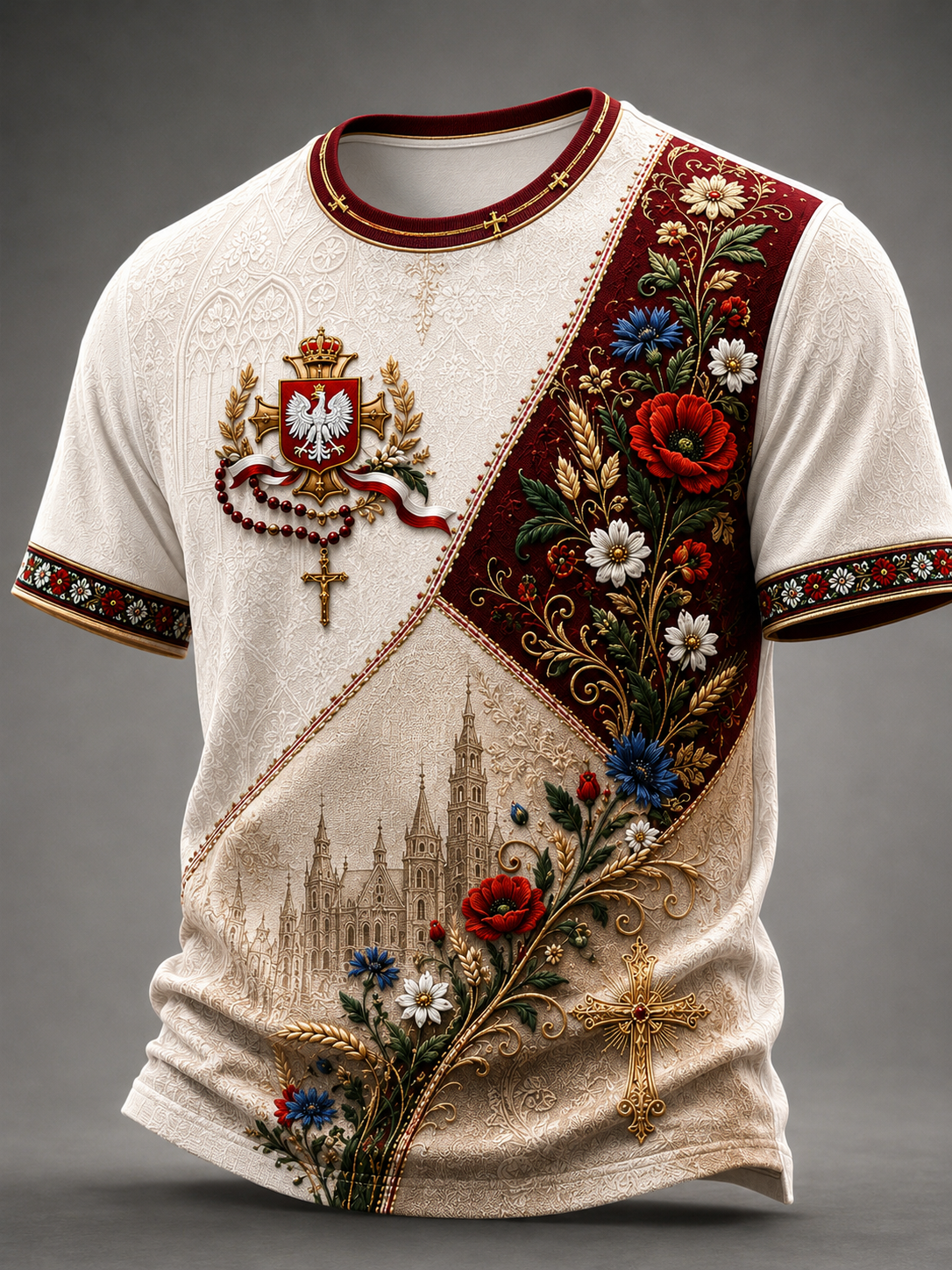 Męski t-shirt z krótkim rękawem z Polską