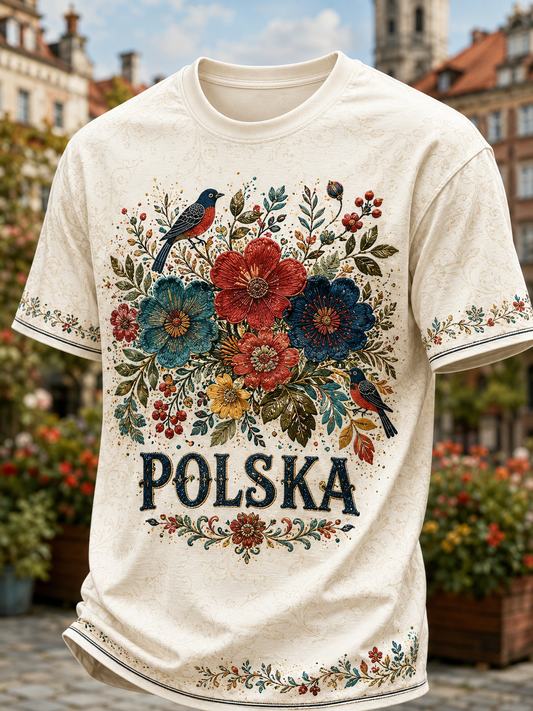 Męski t-shirt z krótkim rękawem z Polską