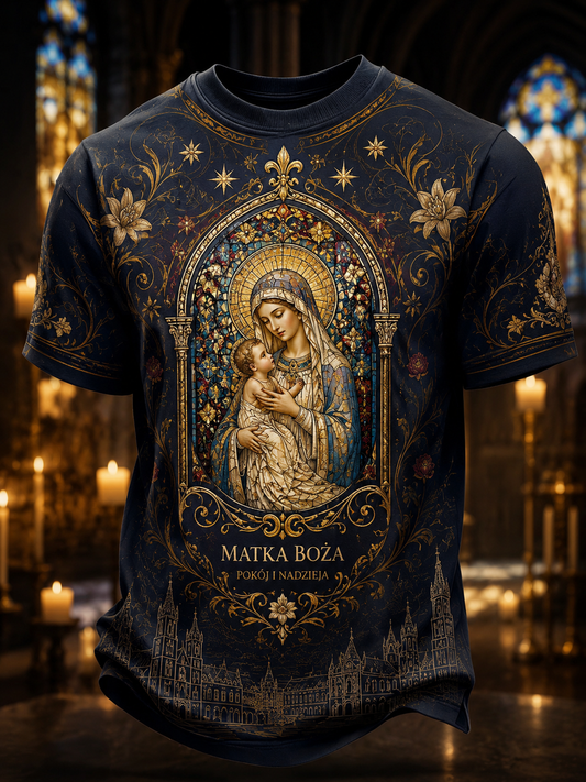 Koszulka męska z krótkim rękawem „Wniebowzięcie Najświętszej Maryi Panny”