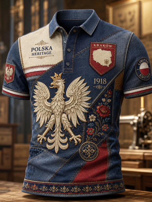 Męska koszula z krótkim rękawem z Polską