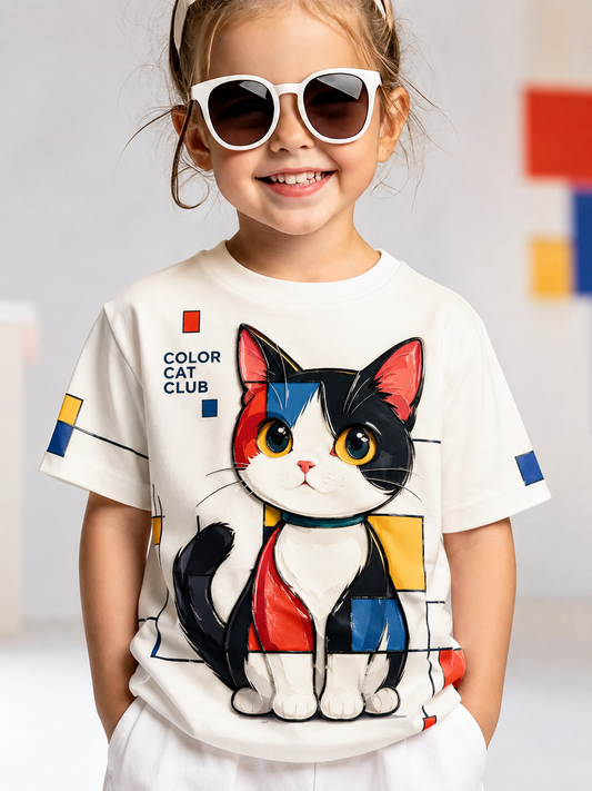 Children's Animals Print Koszulka z krótkim rękawem