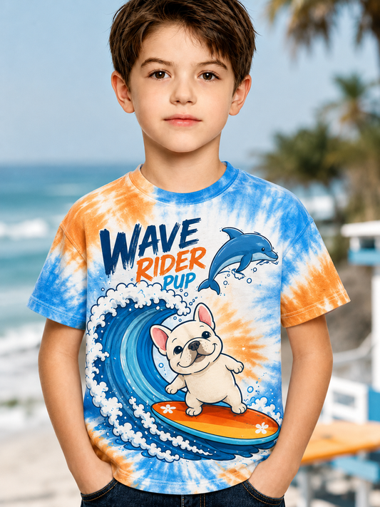 Dziecięcy t-shirt z krótkim rękawem z motywem zwierząt