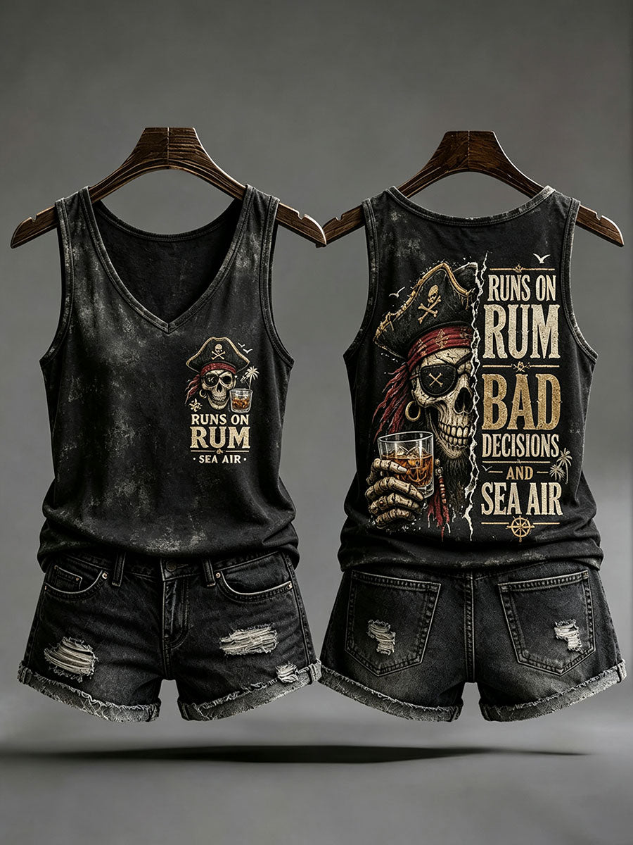 Kobiece kamizelki „ Runs On Rum, Bad Decisions i Sea Air”