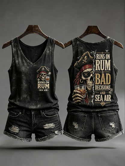 Kobiece kamizelki „ Runs On Rum, Bad Decisions i Sea Air”