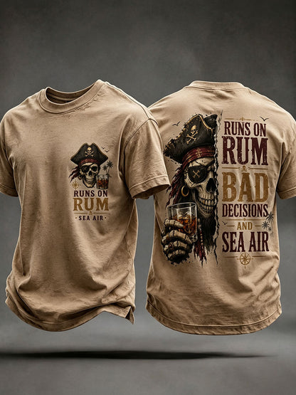 Męskie koszulki „ Runs On Rum, Bad Decisions i Sea Air”
