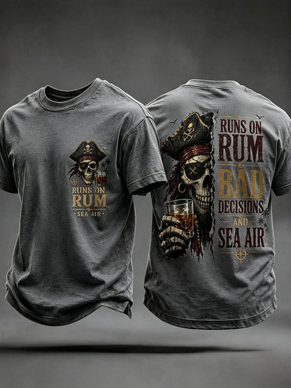 Męskie koszulki „ Runs On Rum, Bad Decisions i Sea Air”