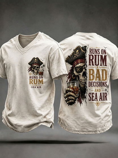 Męskie koszulki „ Runs On Rum, Bad Decisions and Sea Air”