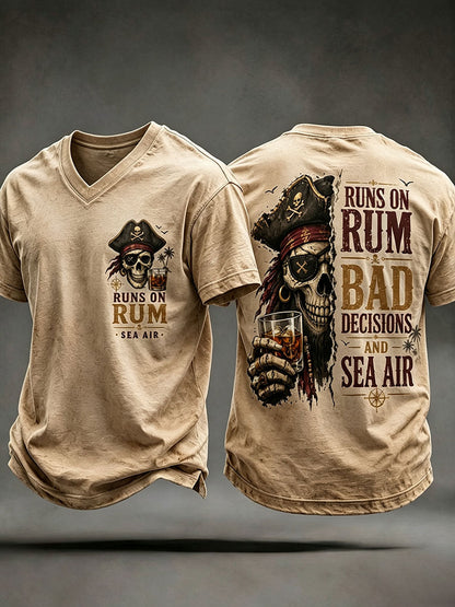 Męskie koszulki „ Runs On Rum, Bad Decisions and Sea Air”