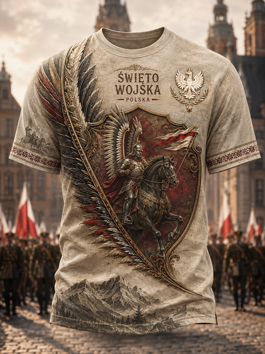 Koszulka męska z krótkim rękawem wojskowa polska
