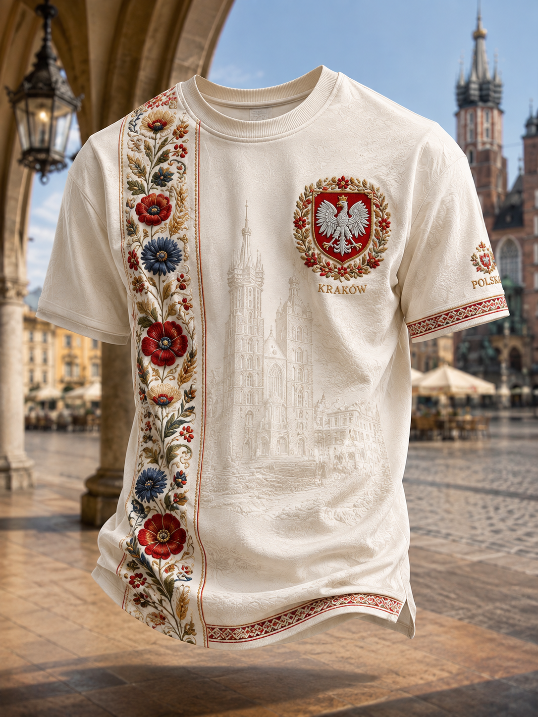 Męski t-shirt z krótkim rękawem z Polską