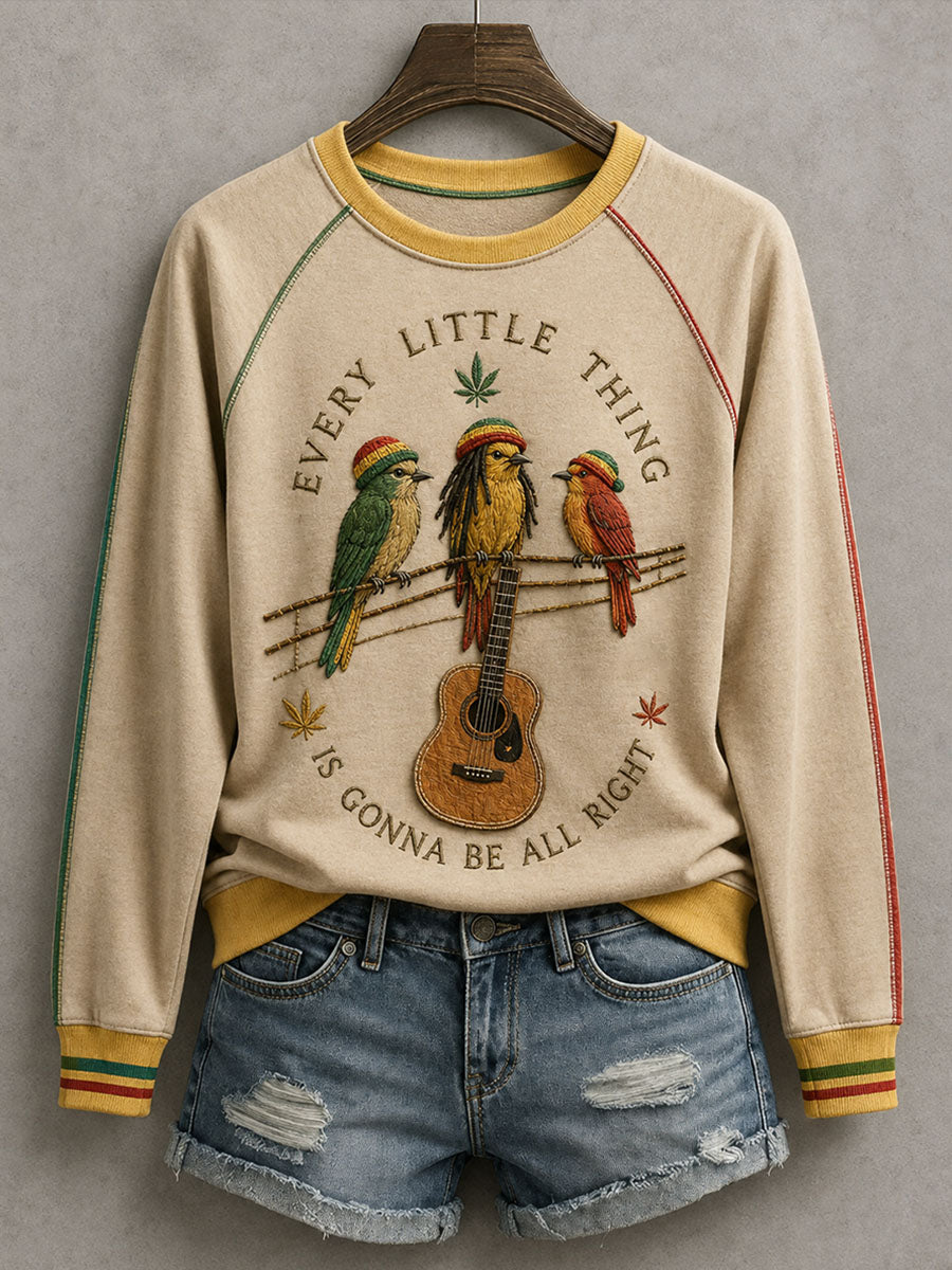 Damski bluza z napisem „Every Little Thing Is Gonna Be All Right”