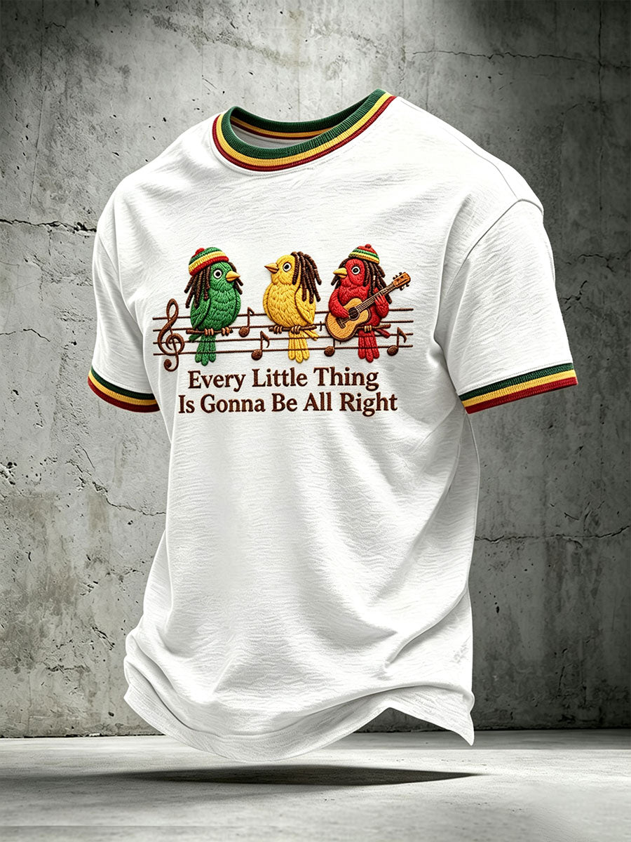 Męski T-shirt „Every Little Thing Is Gonna Be All Right”