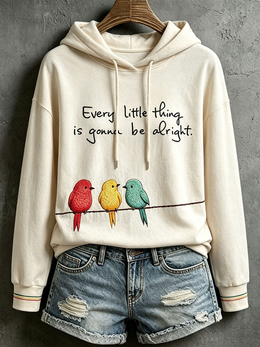 Damski bluza z napisem „Every Little Thing Is Gonna Be All Right”