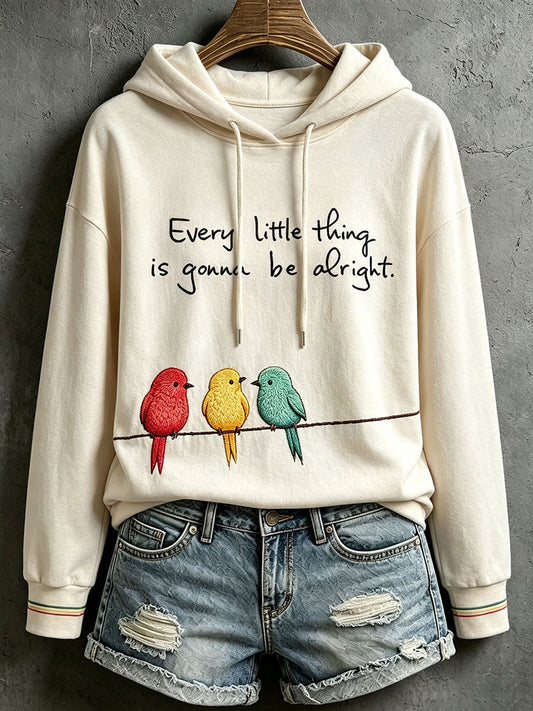Damski bluza z napisem „Every Little Thing Is Gonna Be All Right”