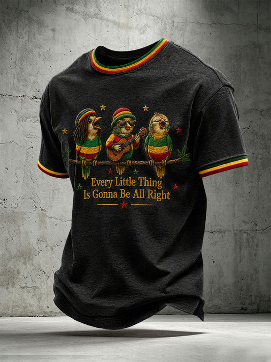 Męski T-shirt „Every Little Thing Is Gonna Be All Right”