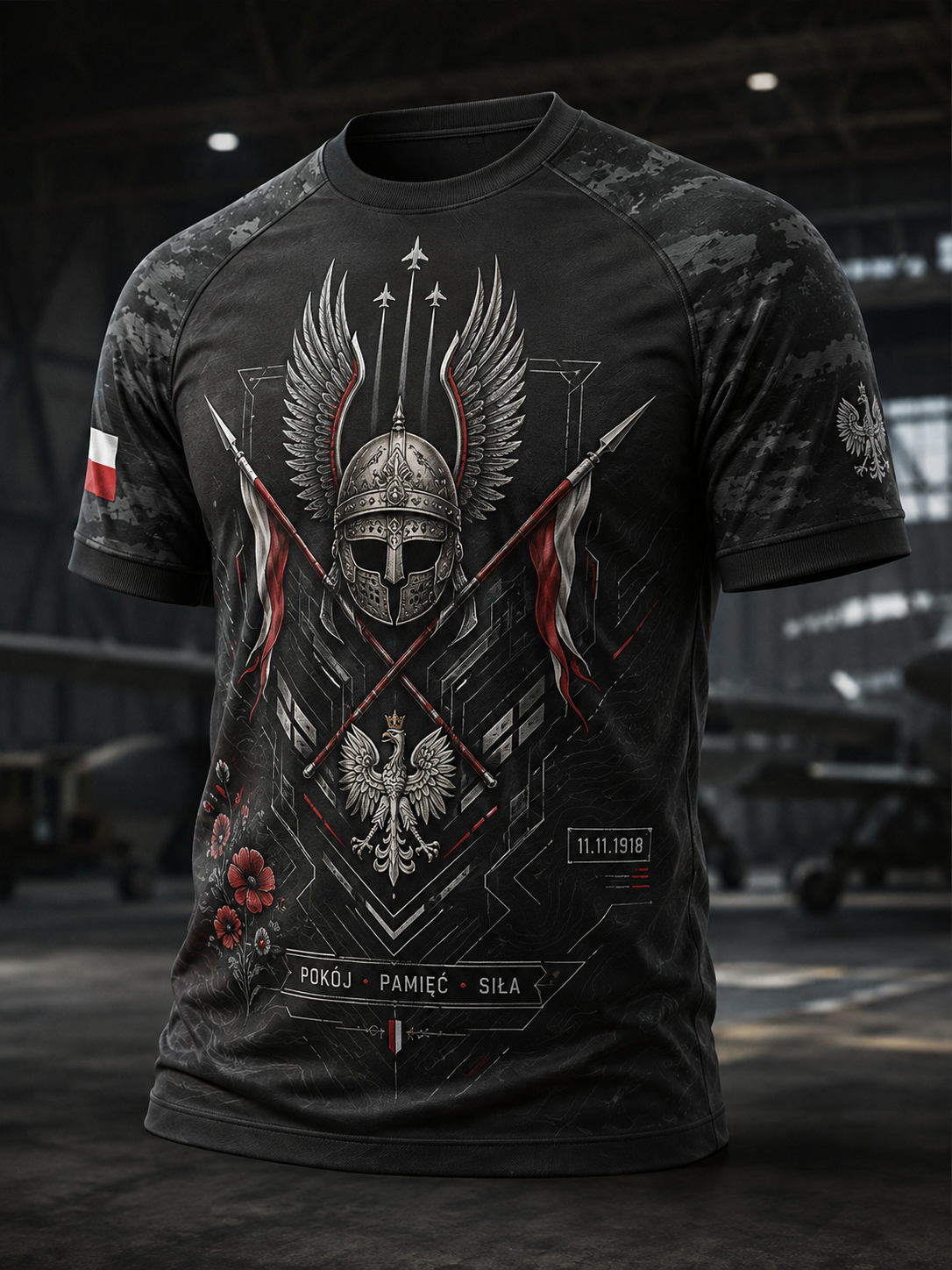 Męski t-shirt wojskowy polskich sił zbrojnych z krótkim rękawem