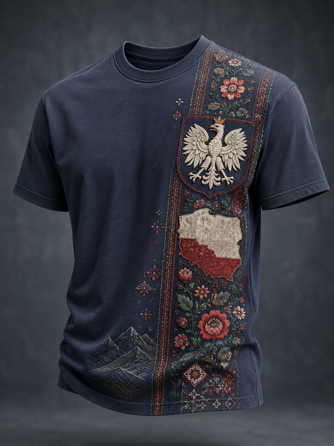 Męski t-shirt z krótkim rękawem z Polską