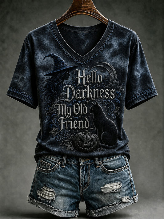 Damska koszulka Hello Darkness My Old Friend Print