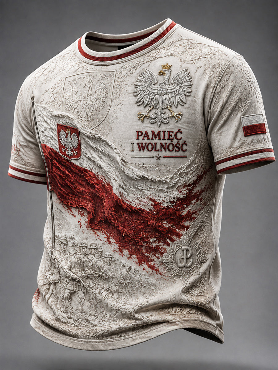 Stary polski emblemat orła, pamiątkowy t-shirt na co dzień
