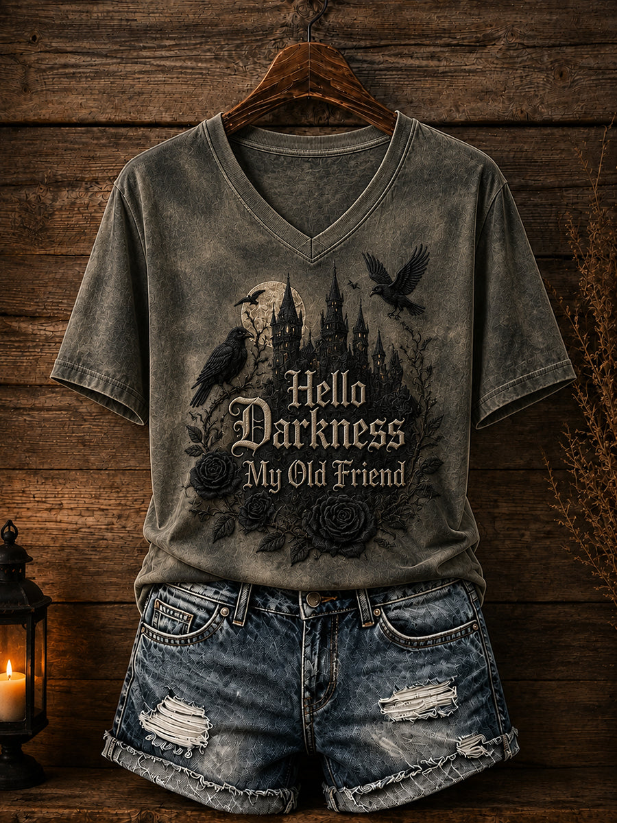 Damska koszulka Hello Darkness My Old Friend Halloween Print
