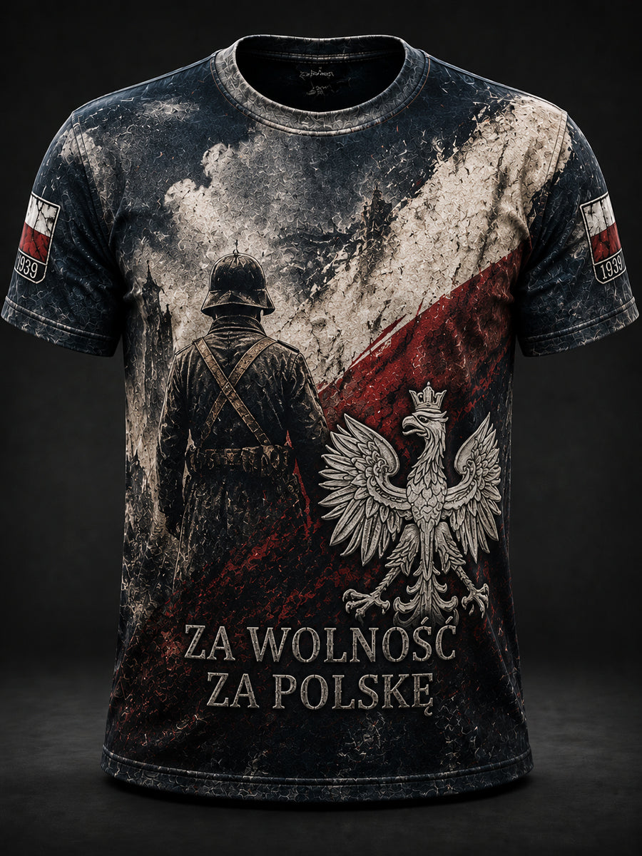 Pamiątkowa koszulka z motywem polskiego weterana w stylu vintage