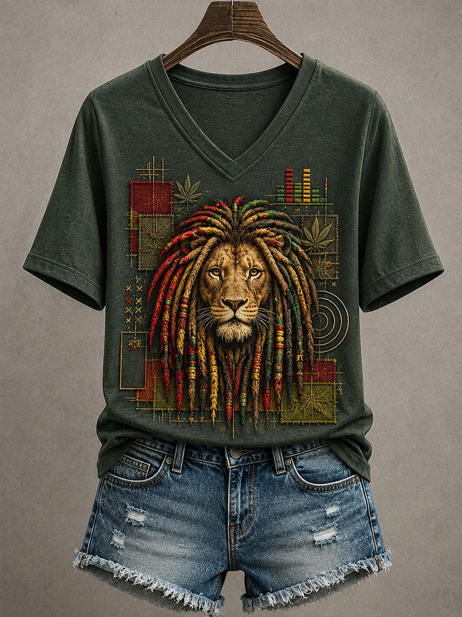 Damski t-shirt inspirowany reggae