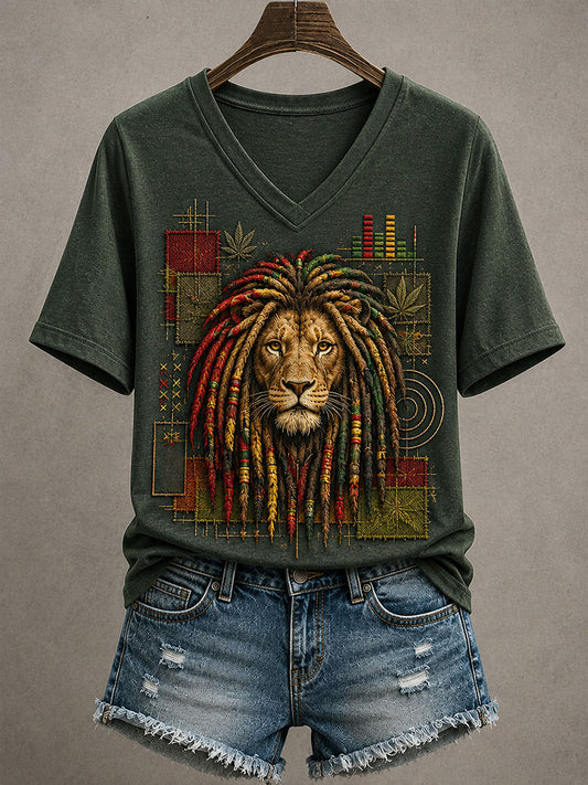 Damski t-shirt inspirowany reggae