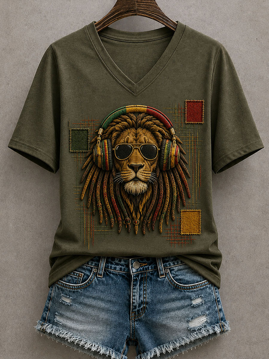 Damski t-shirt inspirowany reggae