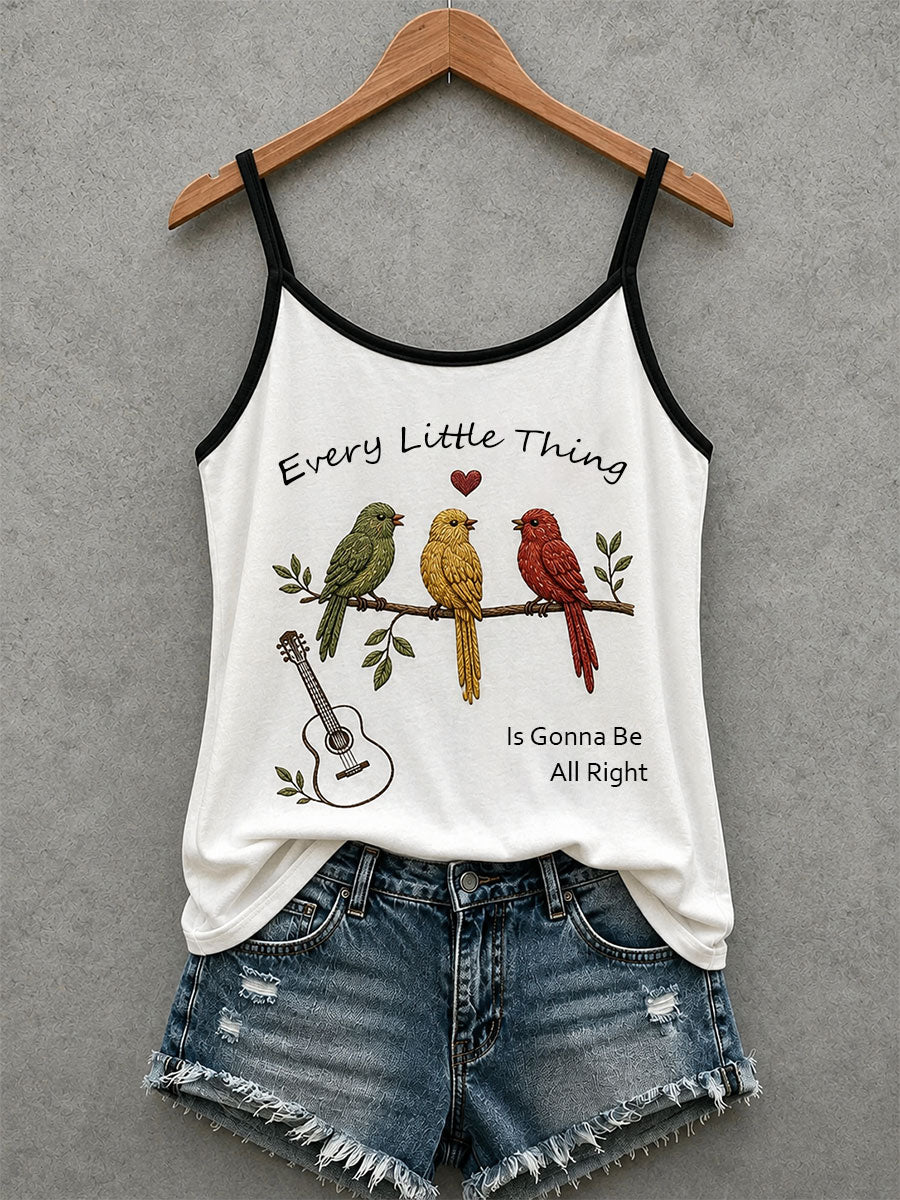 Damski tank top z napisem „Every Little Thing Is Gonna Be All Right”