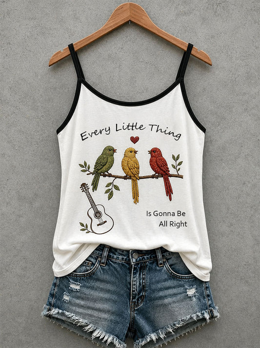 Damski tank top z napisem „Every Little Thing Is Gonna Be All Right”