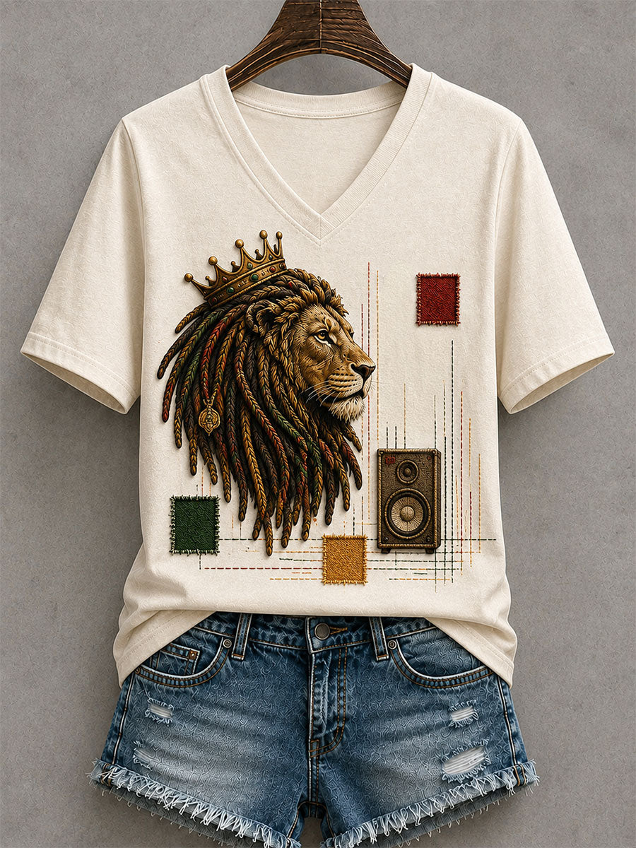 Damski t-shirt inspirowany reggae