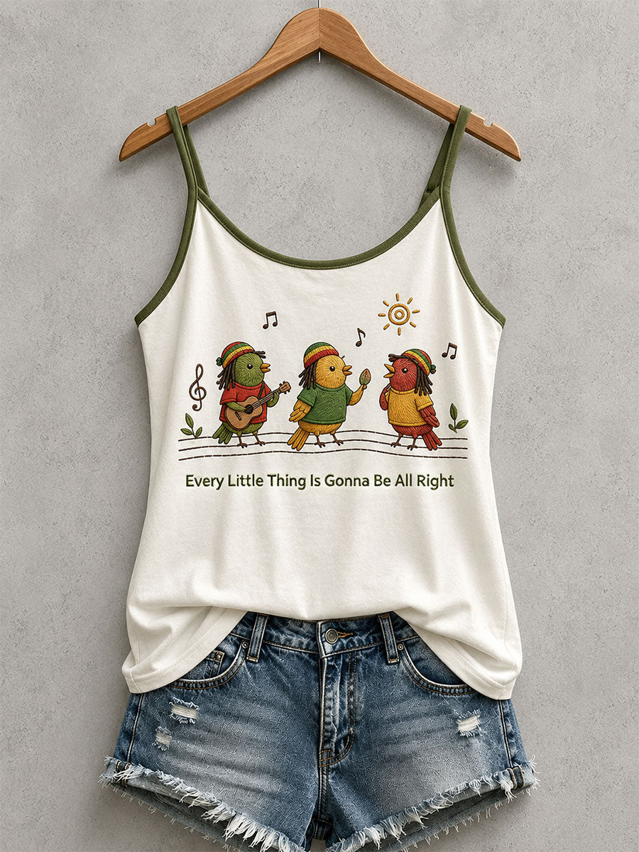 Damski tank top z napisem „Every Little Thing Is Gonna Be All Right”