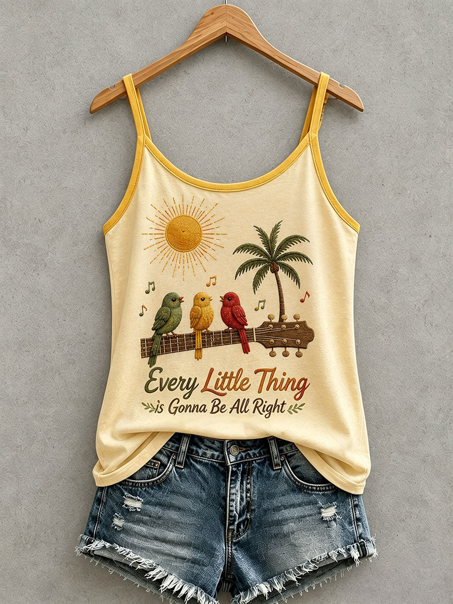 Damski tank top z napisem „Every Little Thing Is Gonna Be All Right”