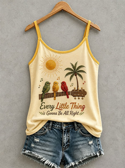 Damski tank top z napisem „Every Little Thing Is Gonna Be All Right”