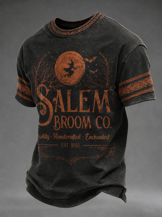 Męska koszulka z nadrukiem Salem Broom Company