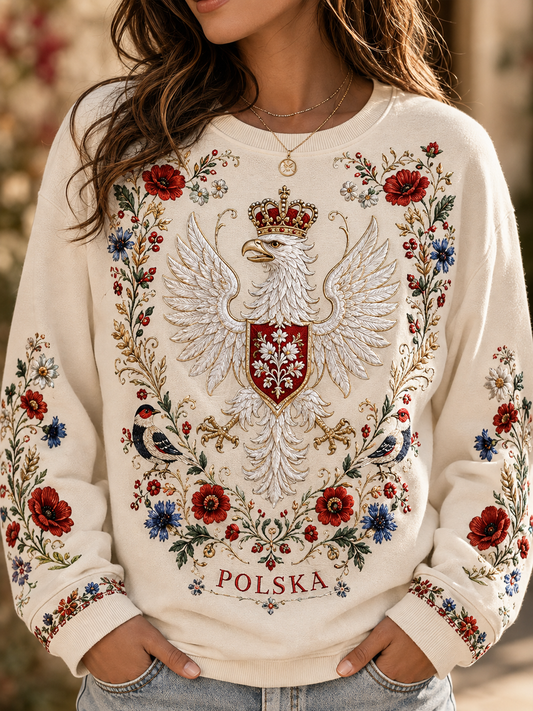 Damska bluza z Polską i rękawem raglanowym
