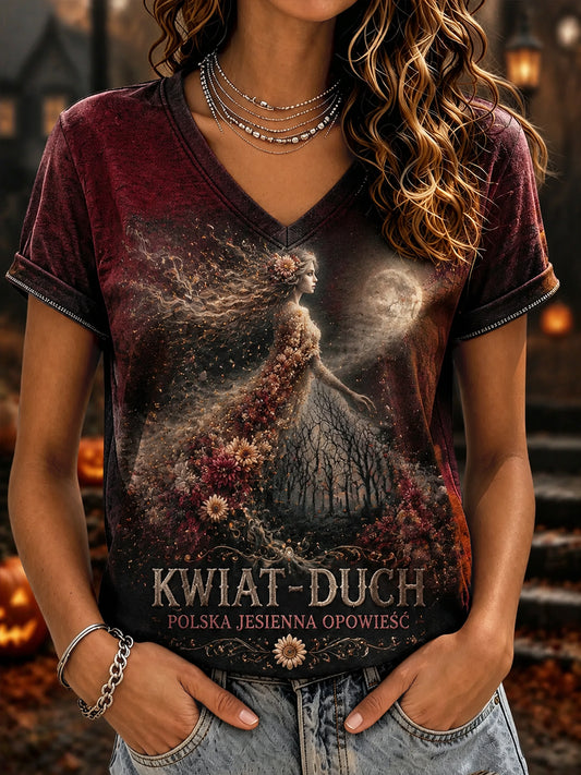 Polski folklor Halloween Inspirowane Vintage Casual T-shirty