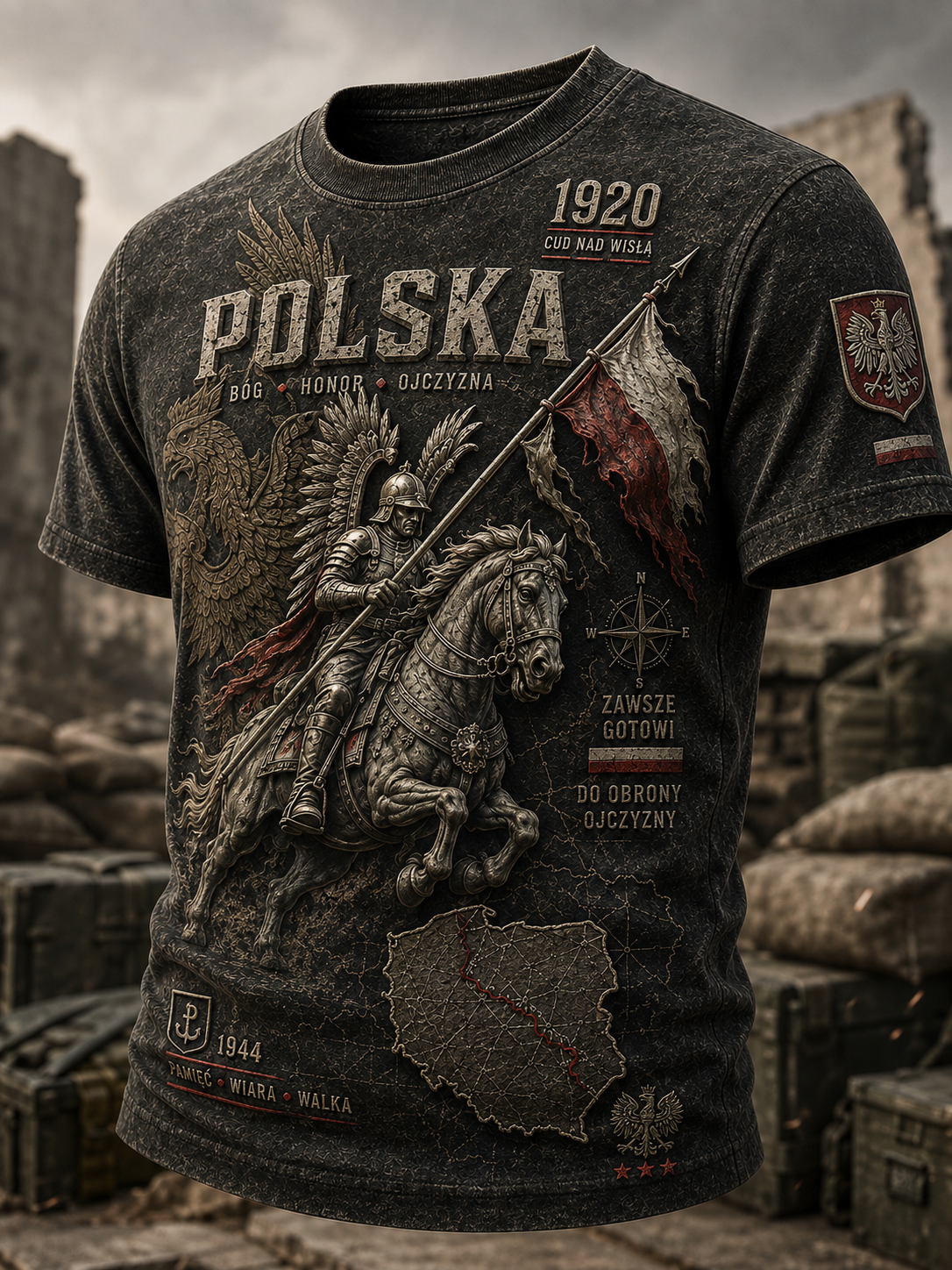 Męska koszulka z krótkim rękawem Wojska Polskiego
