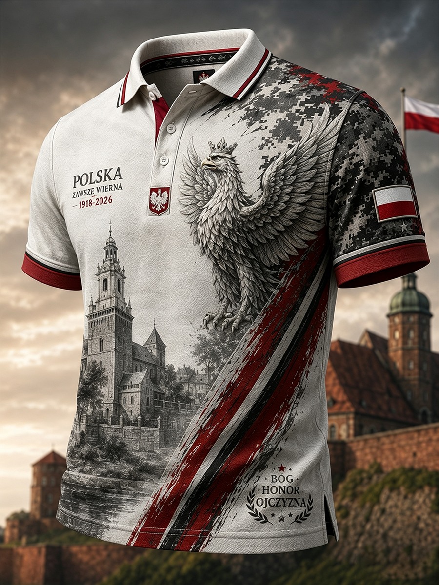 Męska koszula wojskowa polskich sił zbrojnych z krótkim rękawem