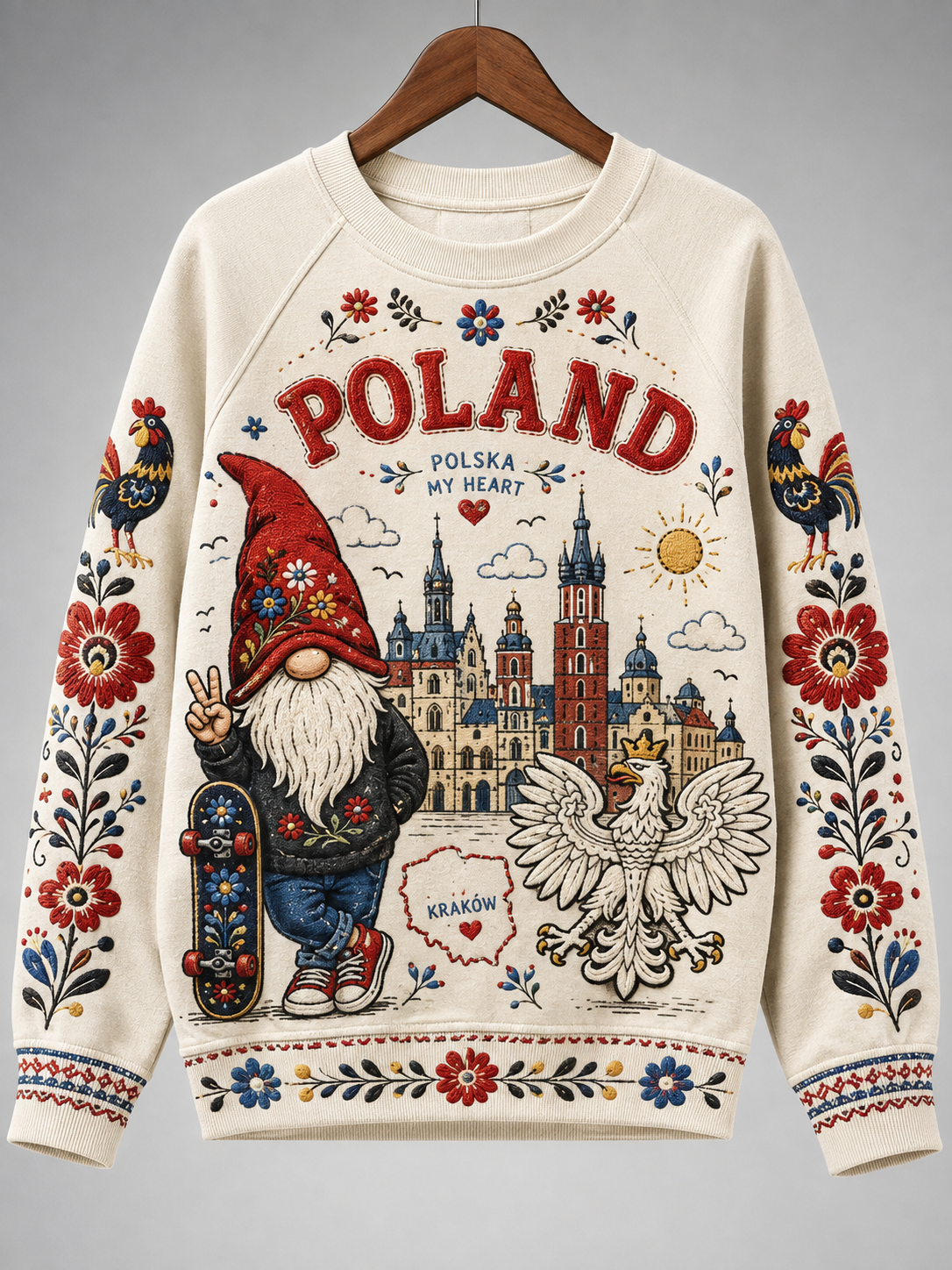 Damska bluza z Polską i rękawem raglanowym