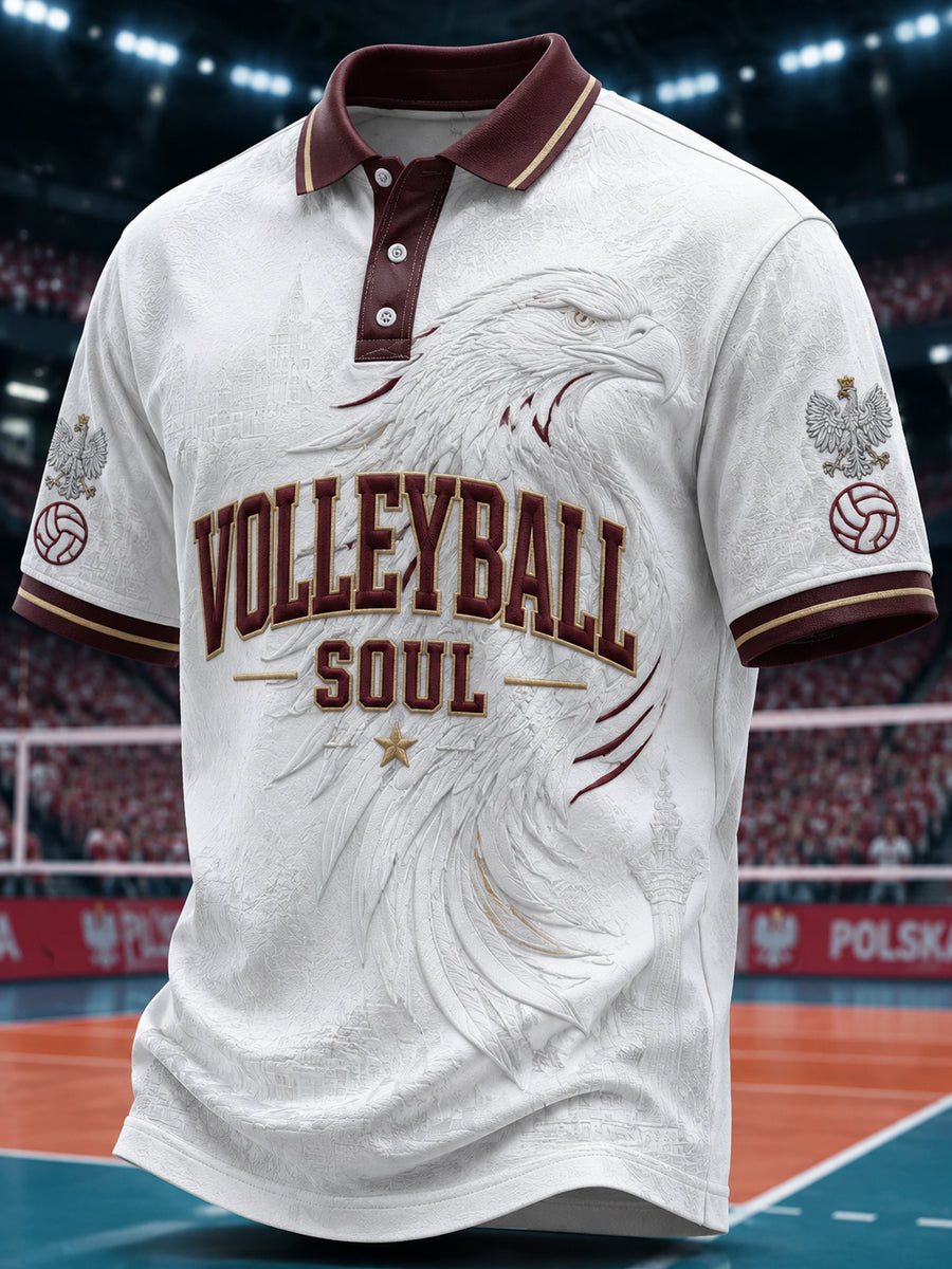 Koszulka polo z polskim orłem w siatkówce Art & Leisure