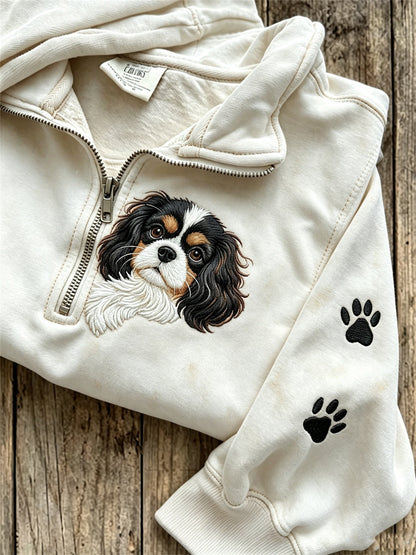 Damska bluza z nadrukiem z nadrukiem King Charles Dog & Paw