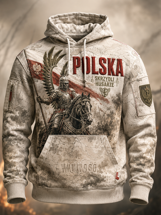 Męski bluza wojskowa polska z szerokimi ramionami i kieszeniami